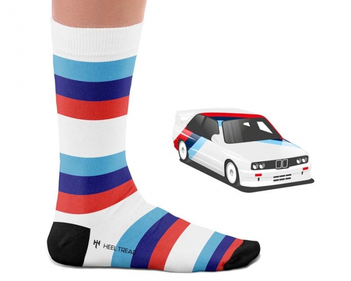 Socken im Design "E30 M-Tech" - Weiß